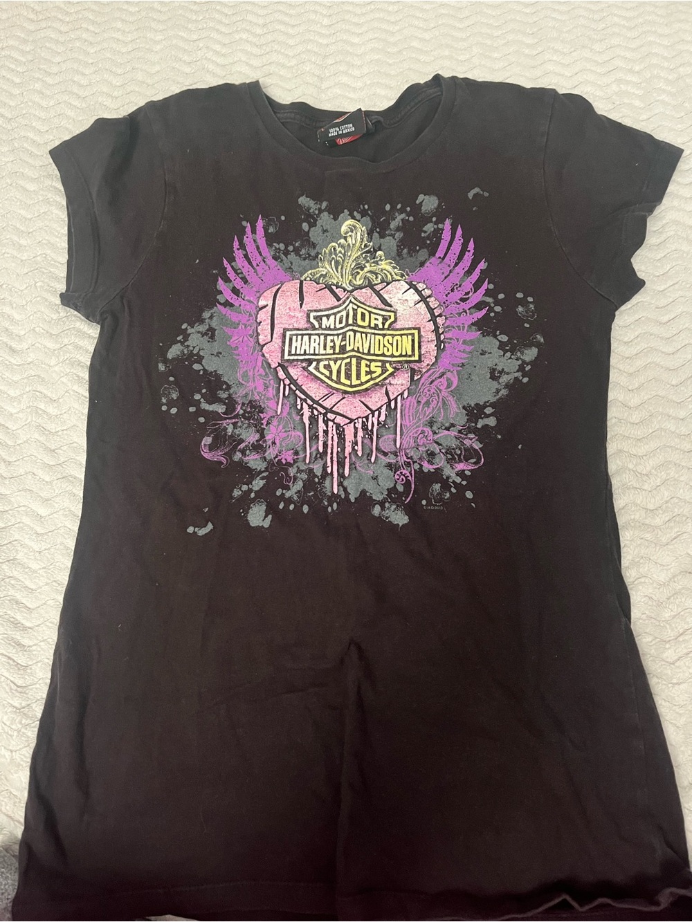 Thrifted Harley-Davidson Black Tee